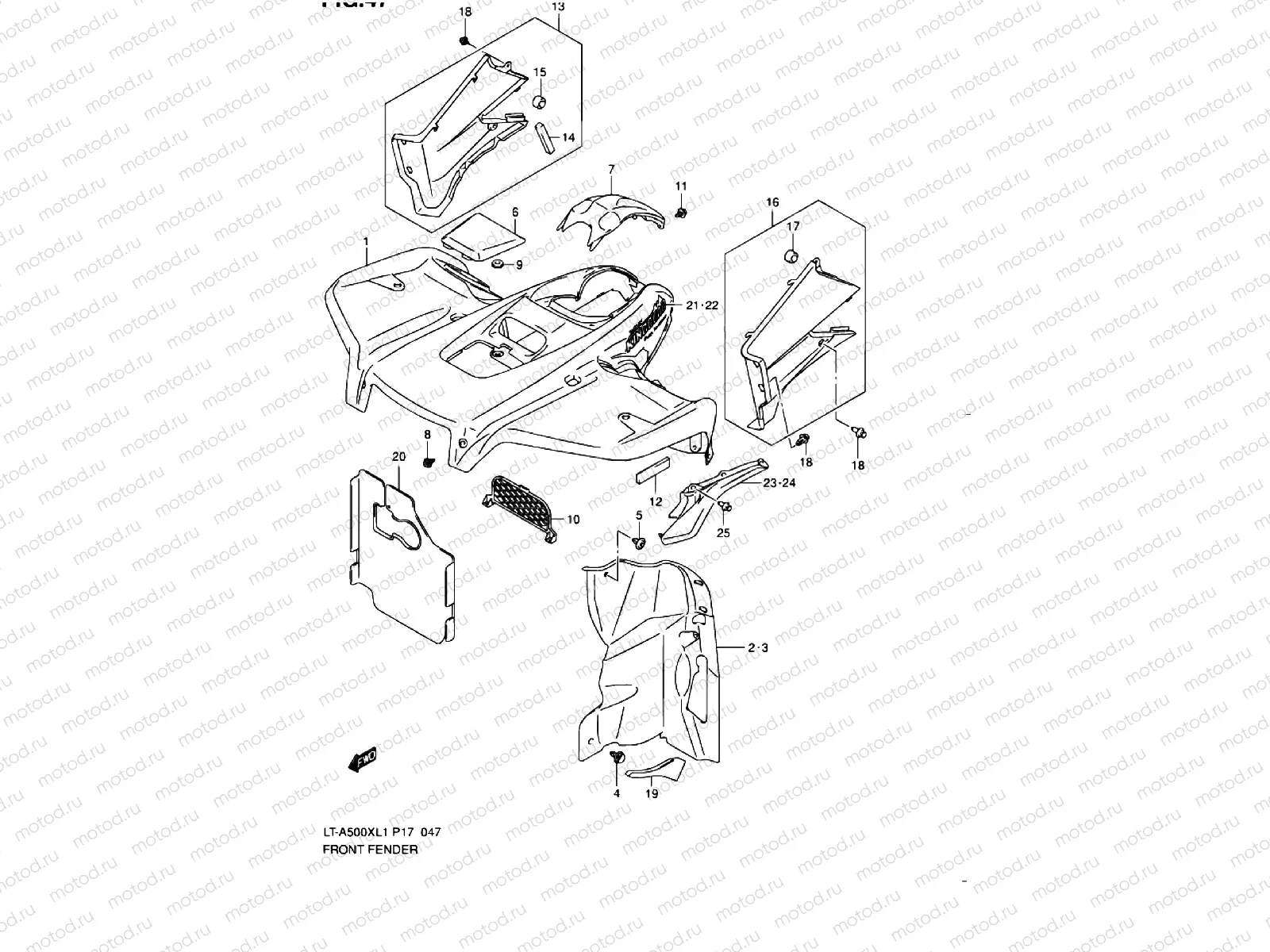 FRONT FENDER (LT-A500XL1 P17)