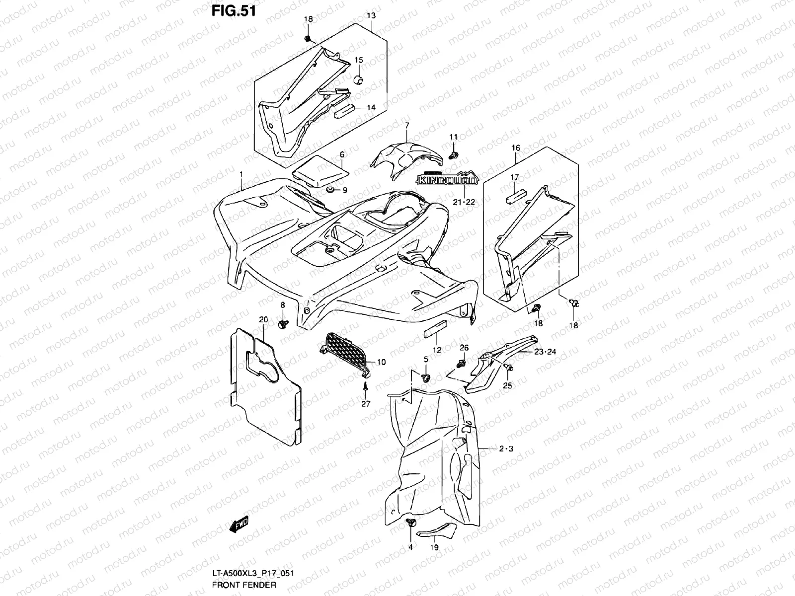 FRONT FENDER (LT-A500XL3 P17)