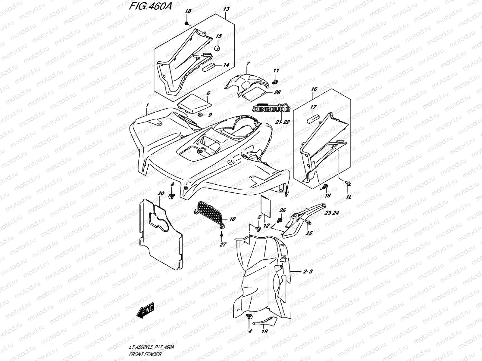 FRONT FENDER (LT-A500XL5 P17)