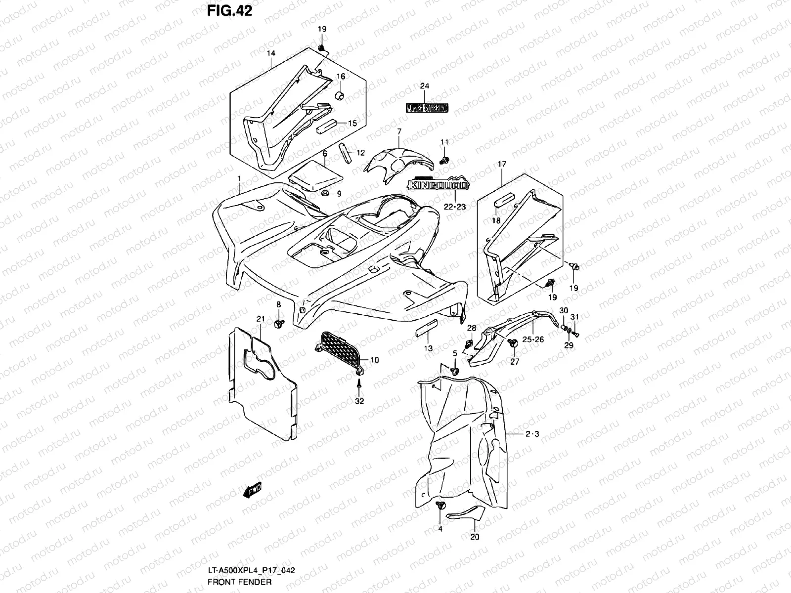 FRONT FENDER (LT-A500XPL4 P17)