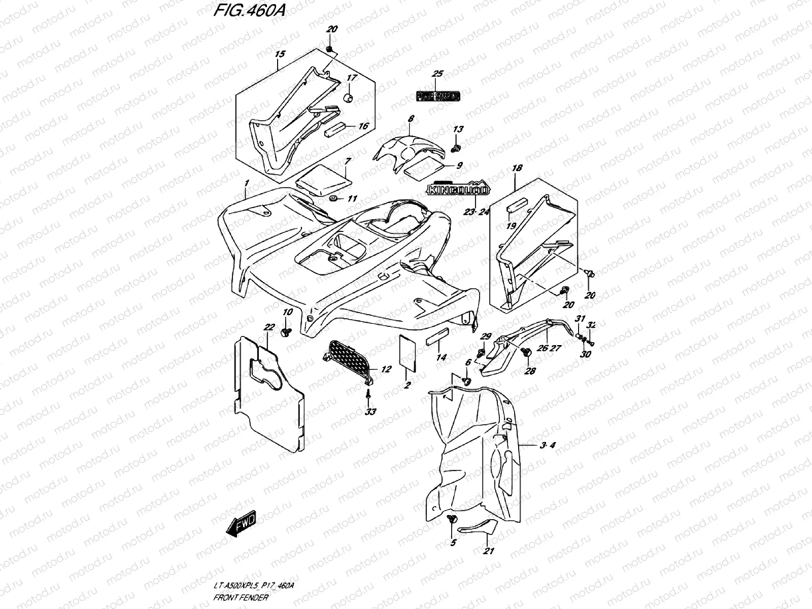 FRONT FENDER (LT-A500XPL5 P17)