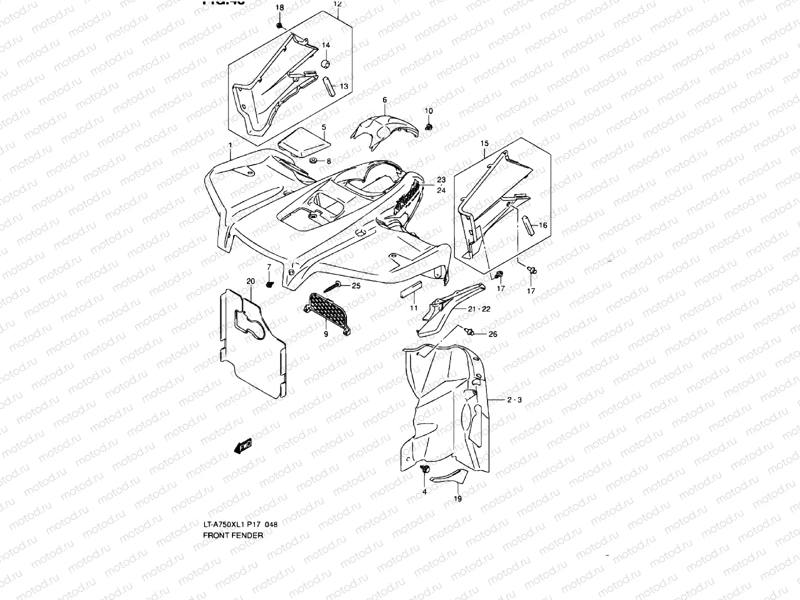 FRONT FENDER (LT-A750XL1 P17)