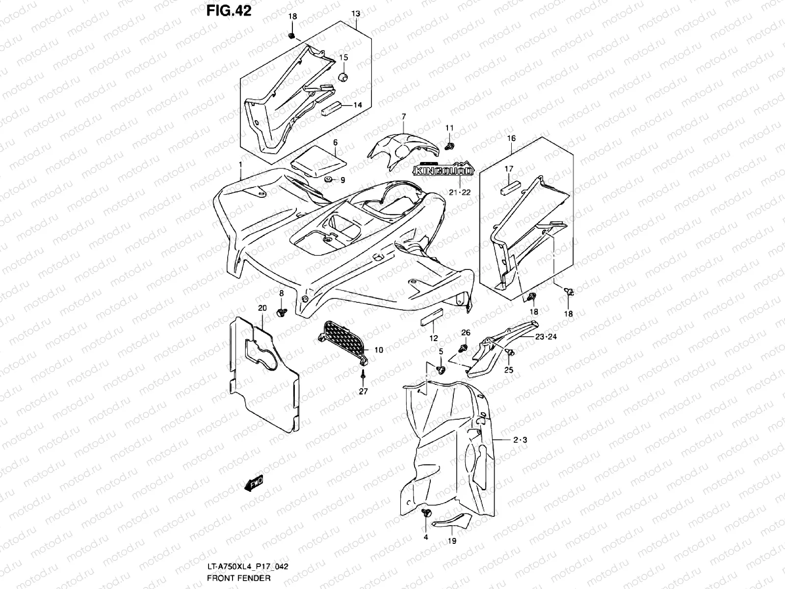 FRONT FENDER (LT-A750XL4 P17)