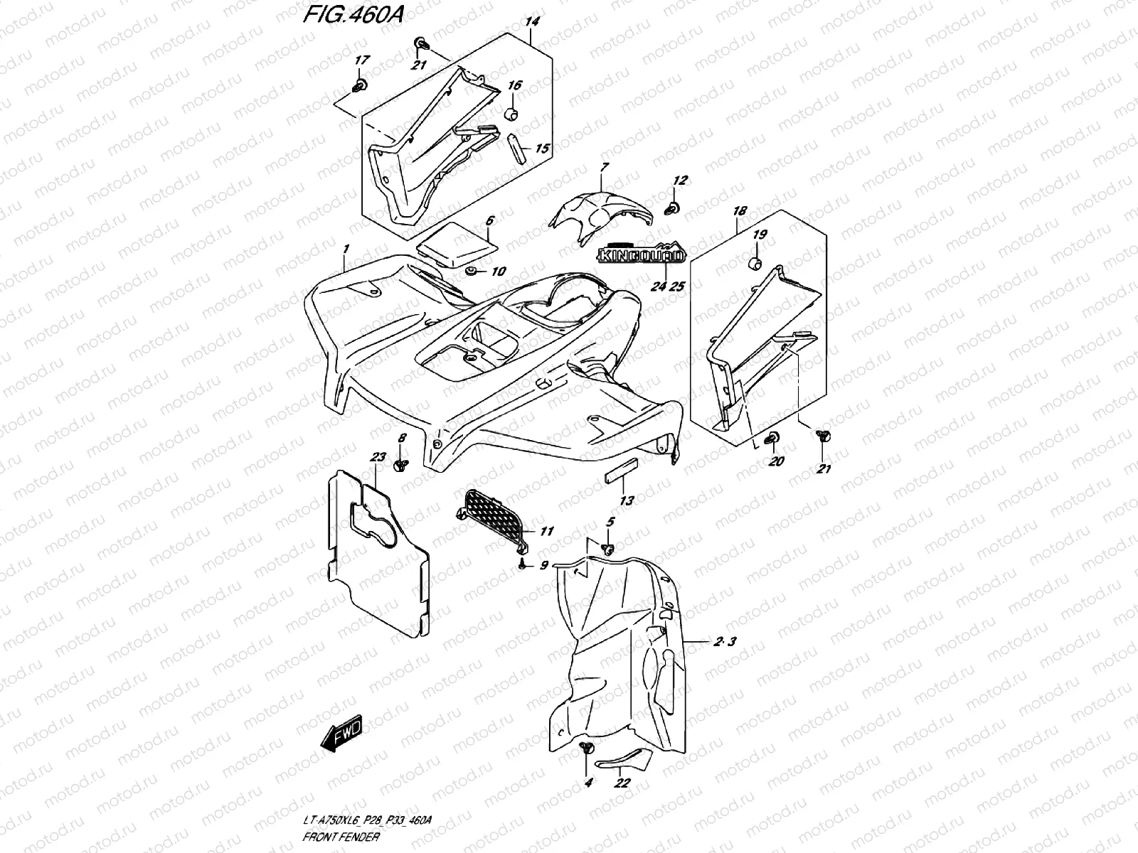 FRONT FENDER (LT-A750XL6 P28)