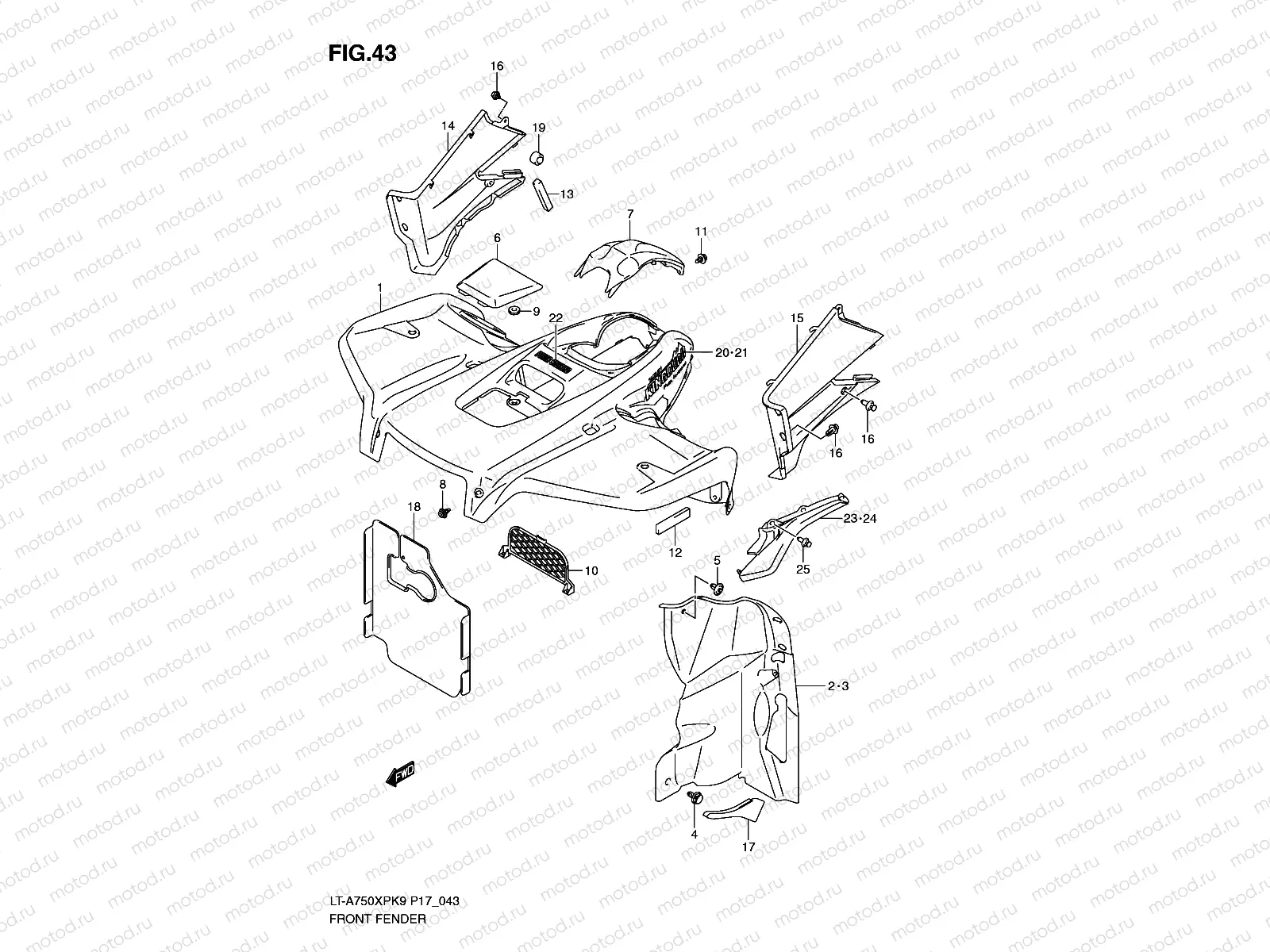 FRONT FENDER (LT-A750XPK9 P17)