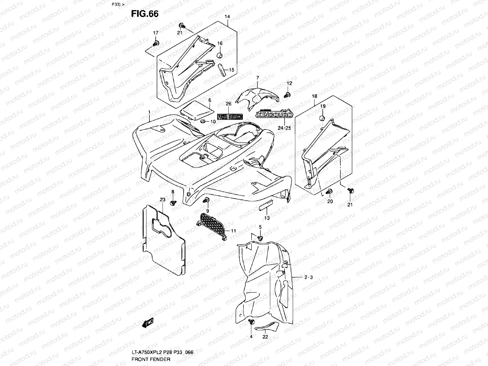 FRONT FENDER (LT-A750XPZL2 P33)