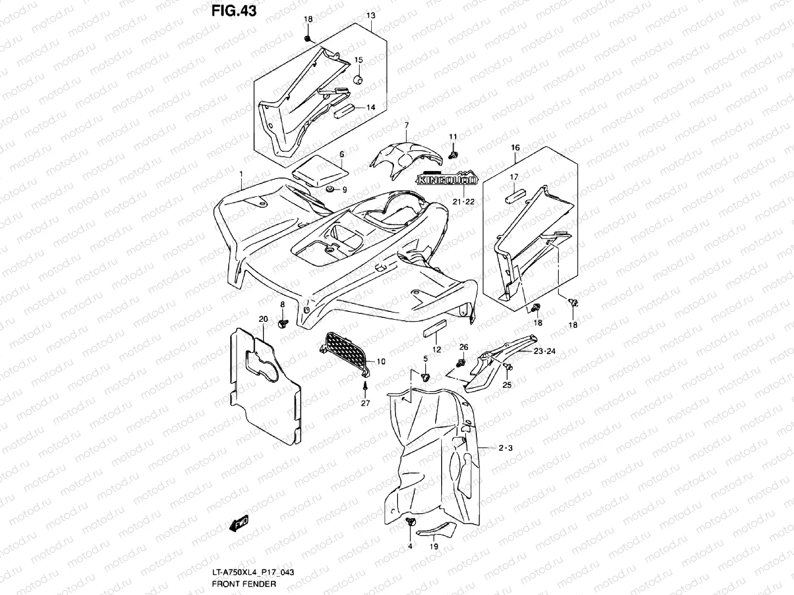 FRONT FENDER (LT-A750XZL4 P17)