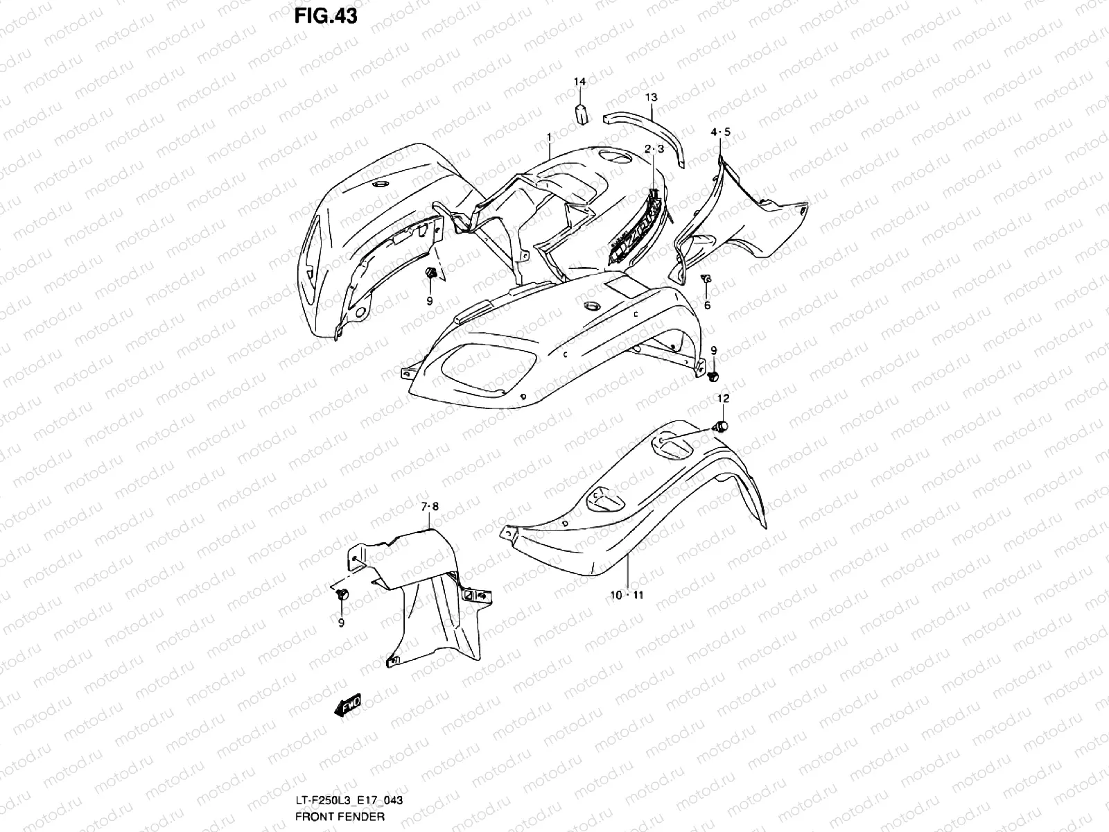 FRONT FENDER (LT-F250L3 E24)