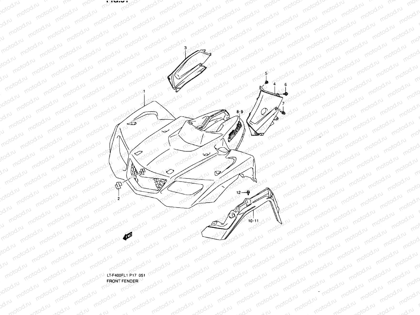 FRONT FENDER (LT-F400FL1 P17)