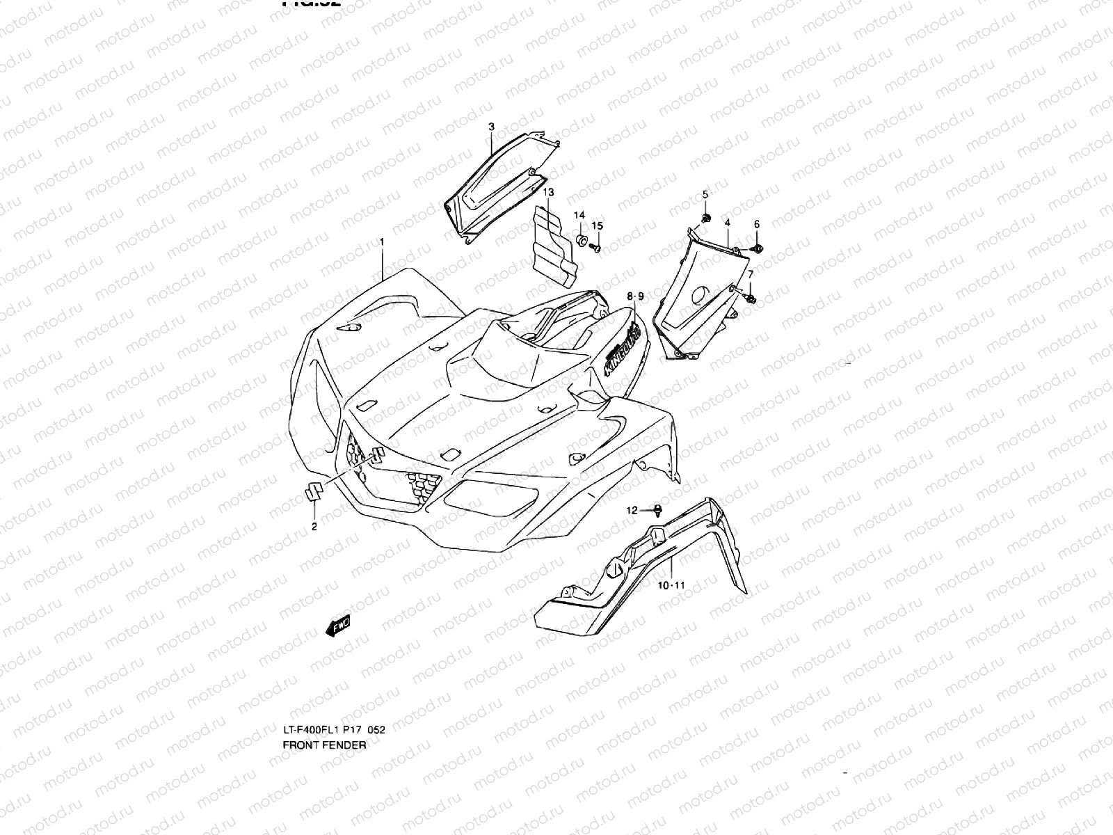 FRONT FENDER (LT-F400FL1 P24)