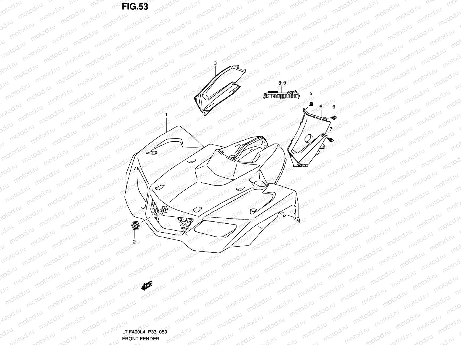 FRONT FENDER (LT-F400ZL4 P33)