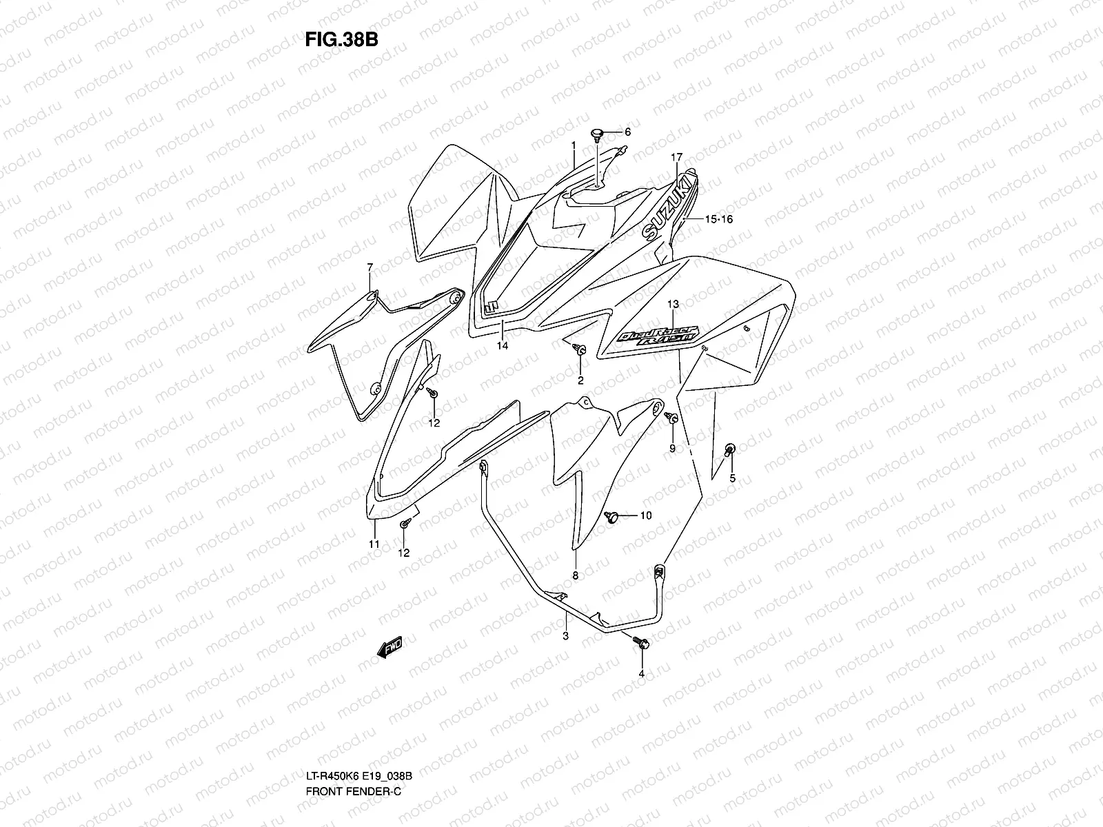 FRONT FENDER (LT-R450K8)