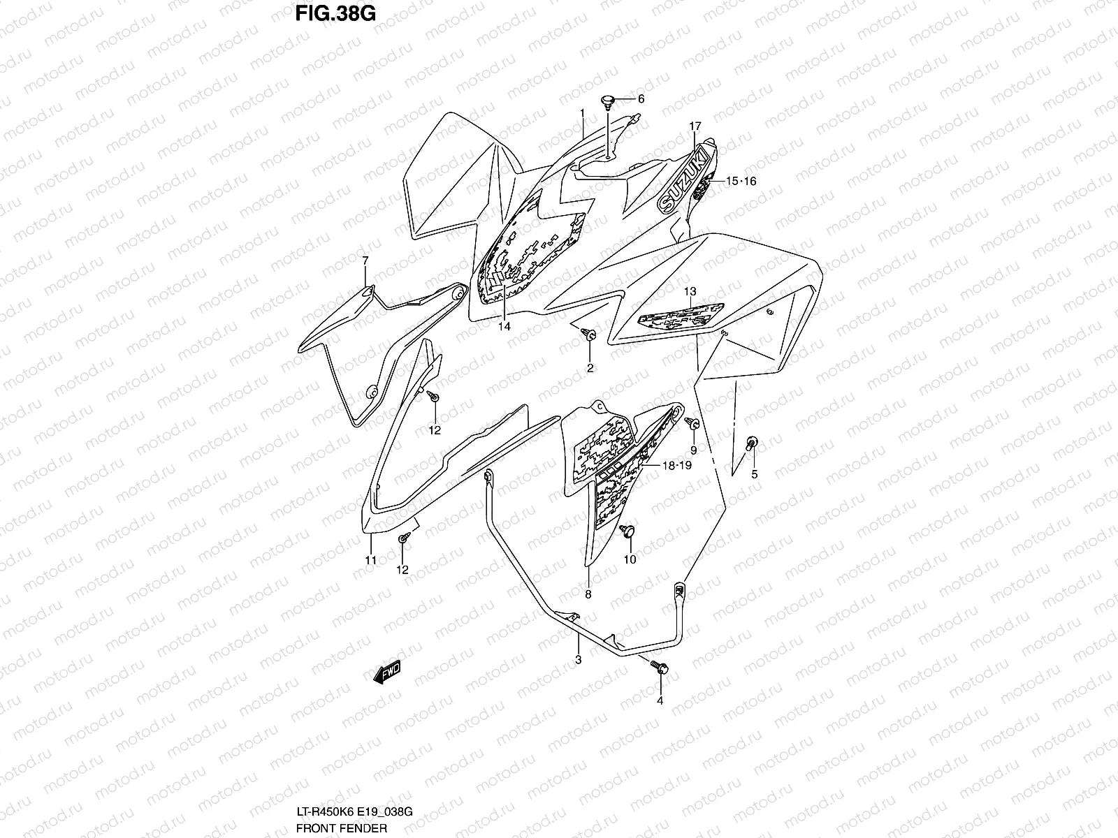 FRONT FENDER (LT-R450ZL0)