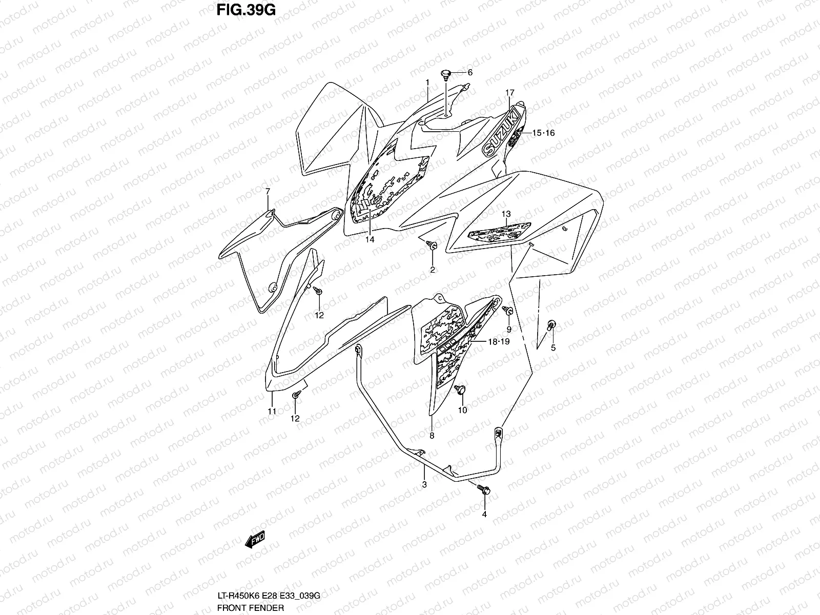 FRONT FENDER (LT-R450ZL0)