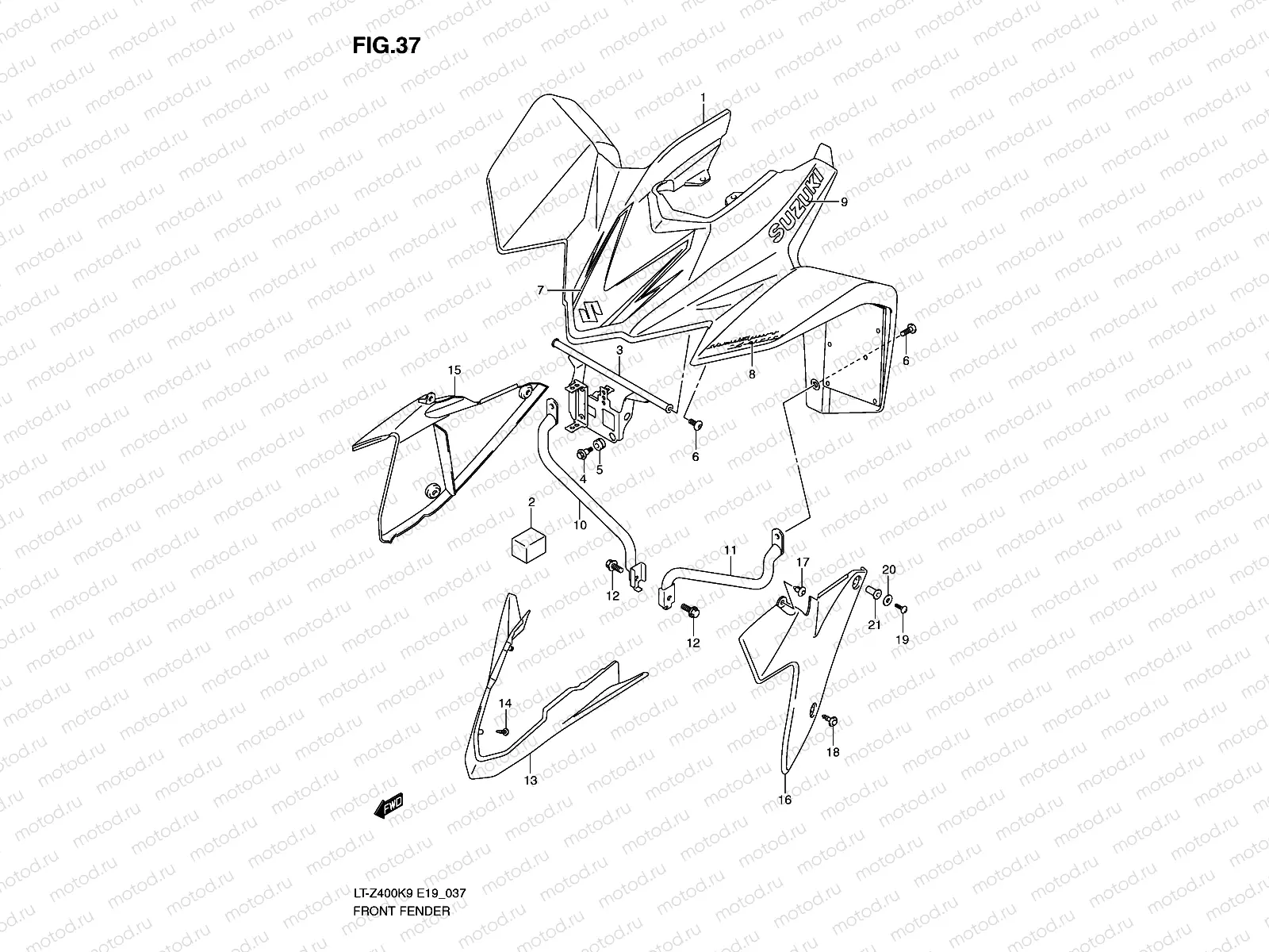 FRONT FENDER (LT-Z400/K9)