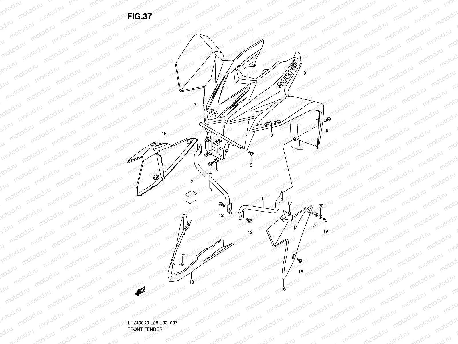 FRONT FENDER (LT-Z400K9)