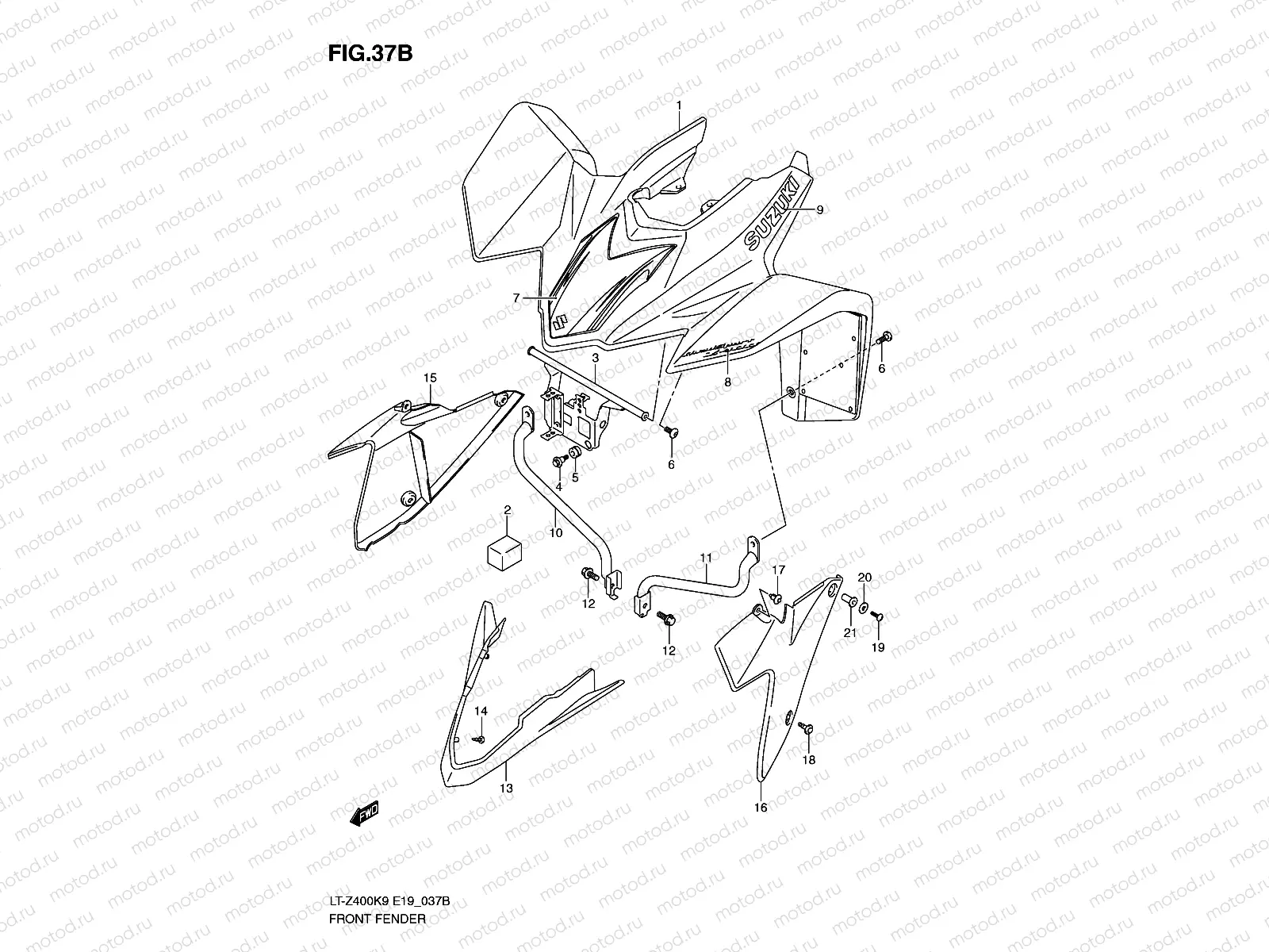 FRONT FENDER (LT-Z400L0)