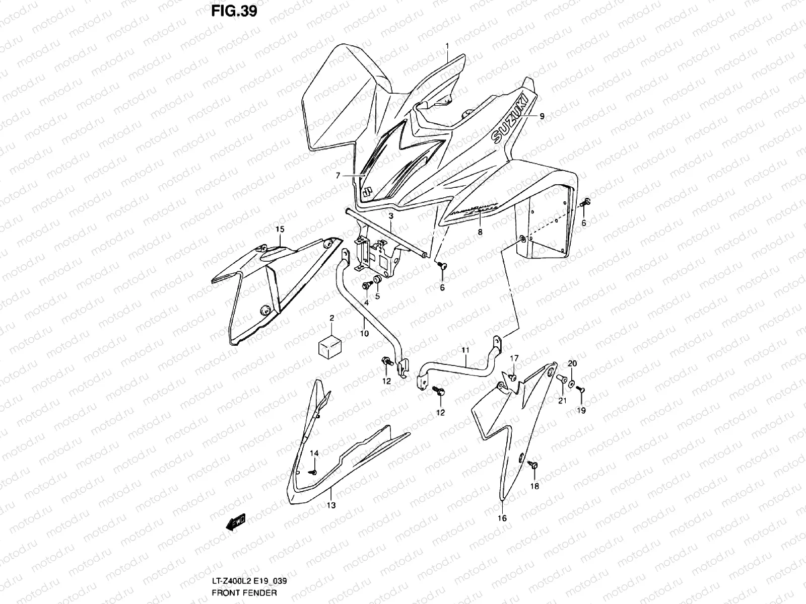 FRONT FENDER (LT-Z400L2 E19)
