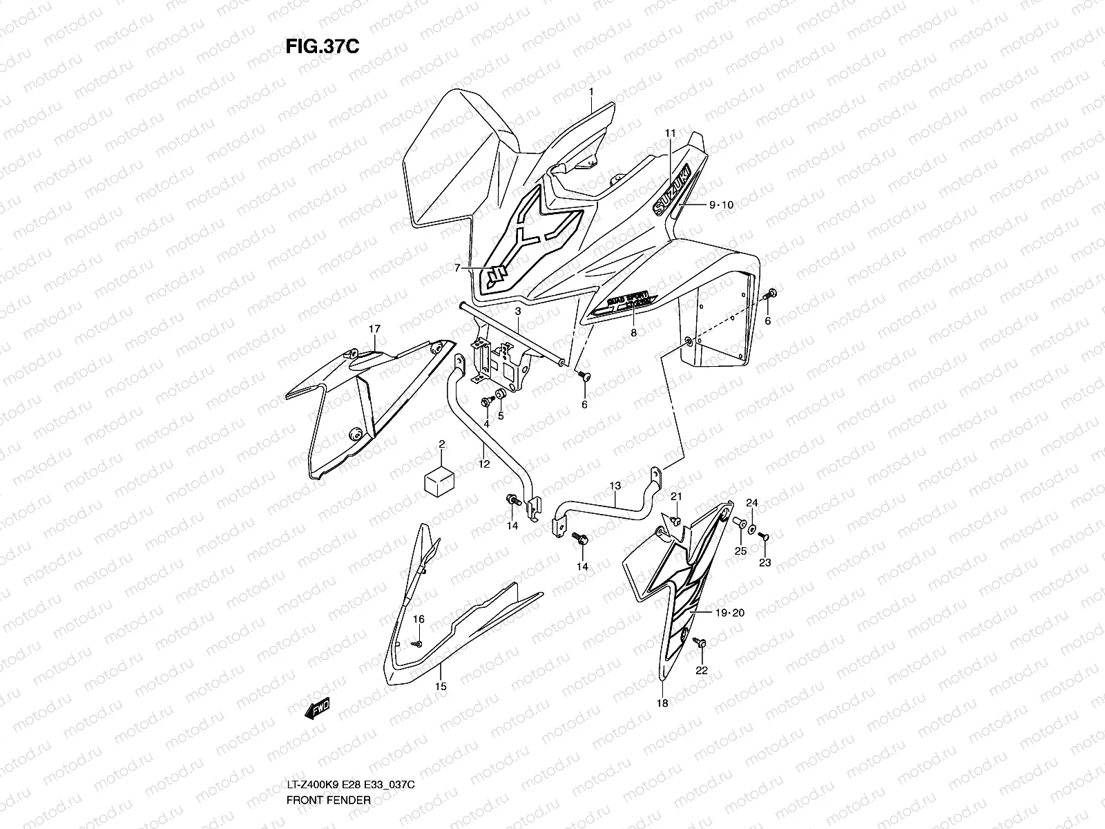 FRONT FENDER (LT-Z400ZL0)