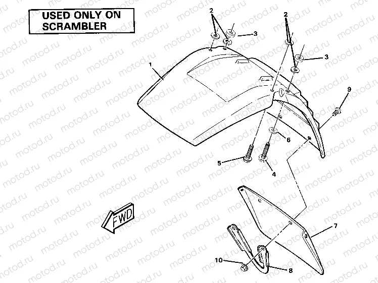 Front Fender-Scrambler. (4911701170010A) | Front Fender-Scrambler. (4911701170010A)
