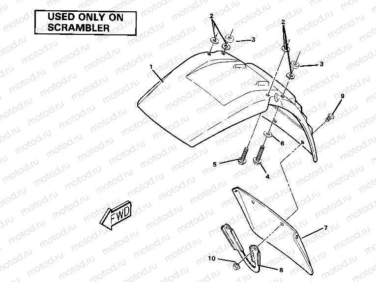 Front Fender-Scrambler. (4911991199010A) | Front Fender-Scrambler. (4911991199010A)