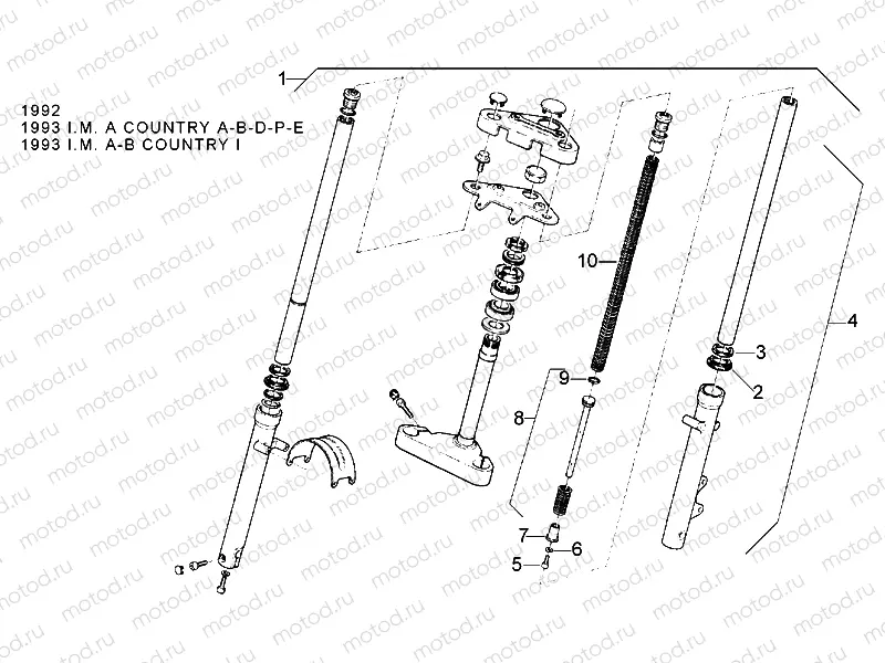 Front fork 92-93 - LH Sleeve