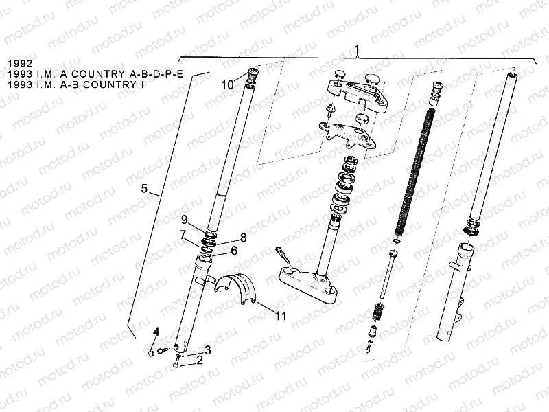 Front fork 92-93 - RH Sleeve