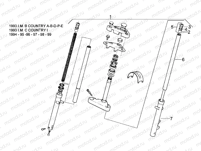 Front fork 93-99 - LH Sleeve