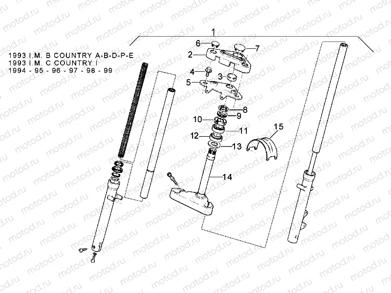Front fork 93-99 - Stem