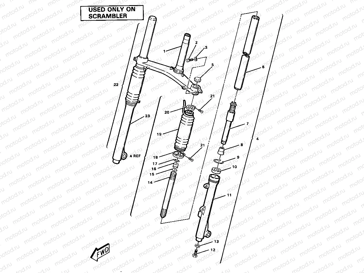 Front Fork Assembly-Scrambler (4911701170020A) | Front Fork Assembly-Scrambler (4911701170020A)