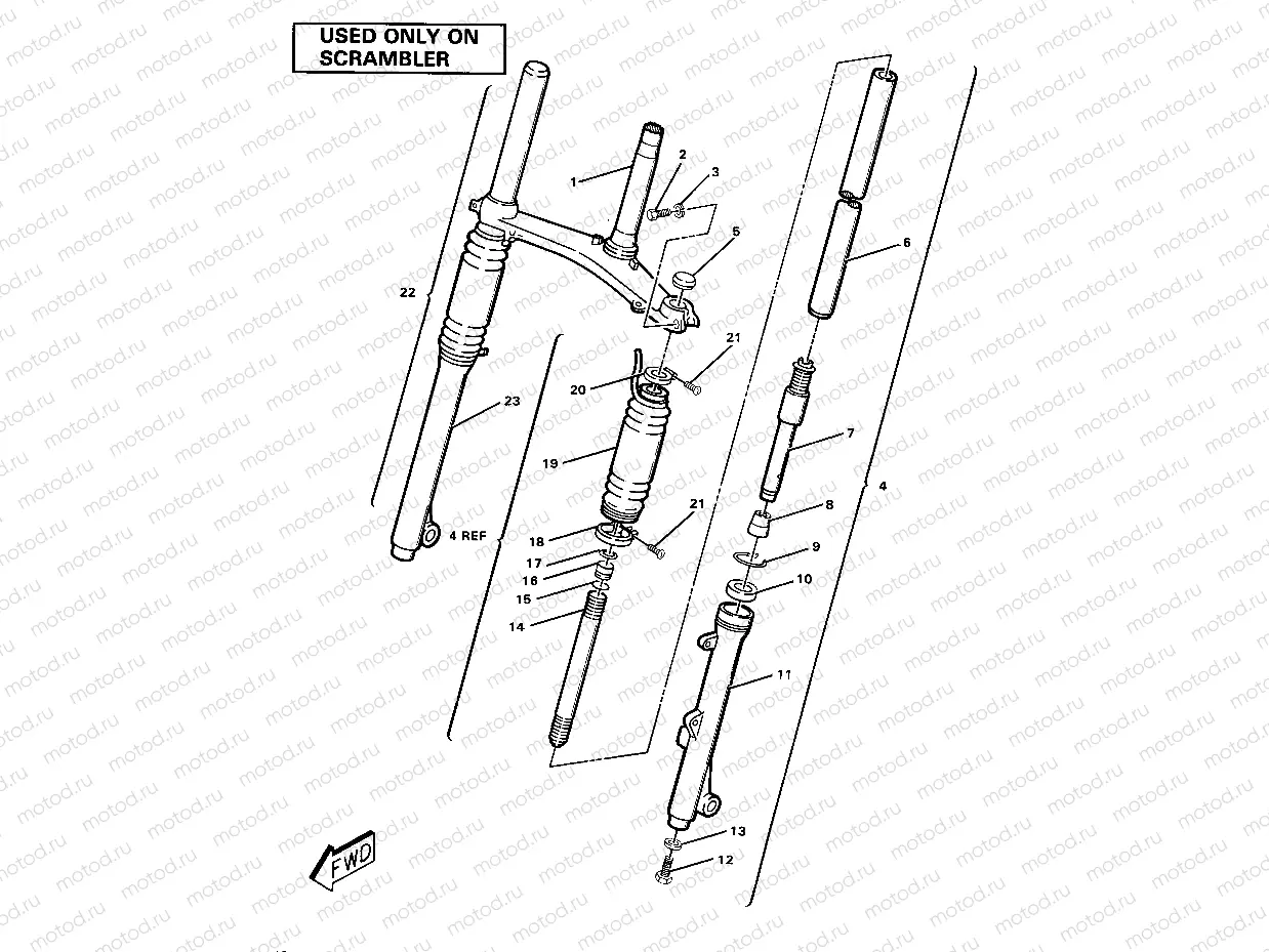 Front Fork Assembly-Scrambler (4911991199020A) | Front Fork Assembly-Scrambler (4911991199020A)