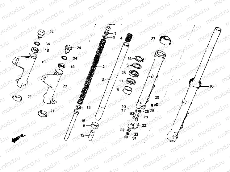Front fork (CB250NB,NDB,NE, CB400NB)