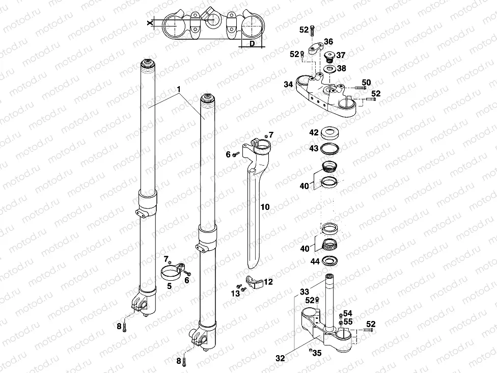 FRONT FORK DISASSEMBLED