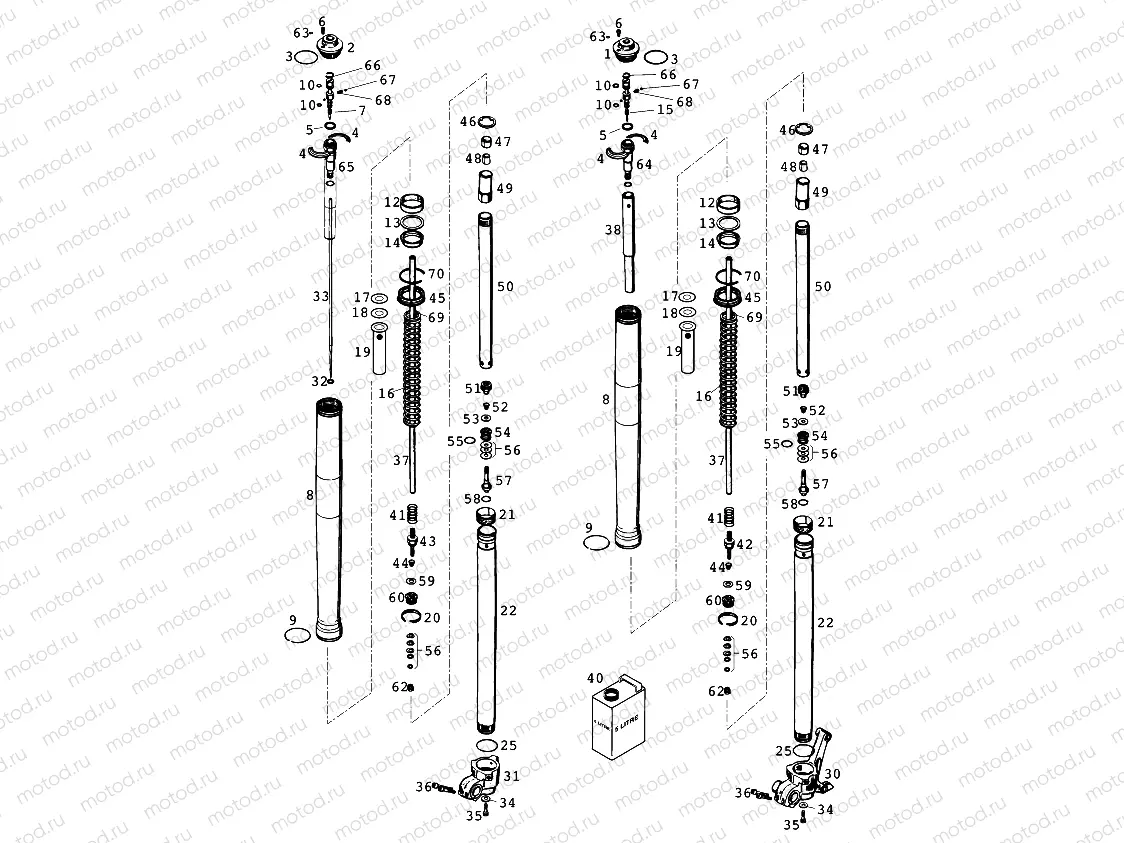 FRONT FORK DISASSEMBLED