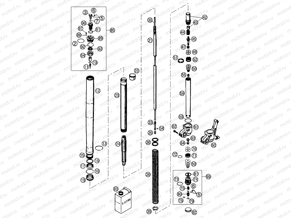 FRONT FORK DISASSEMBLED