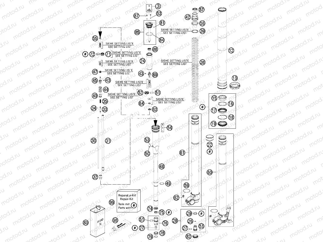 FRONT FORK DISASSEMBLED|Frame|01