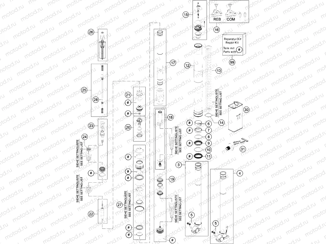 FRONT FORK DISASSEMBLED|Frame|01