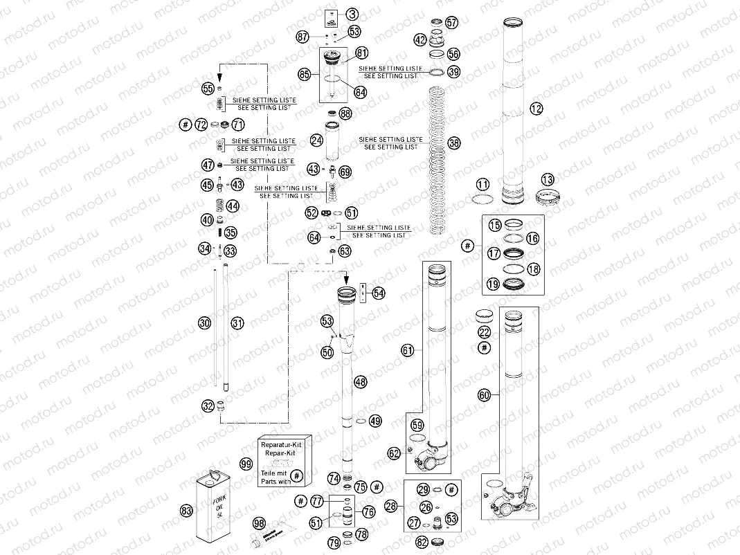 FRONT FORK DISASSEMBLED|Frame|01