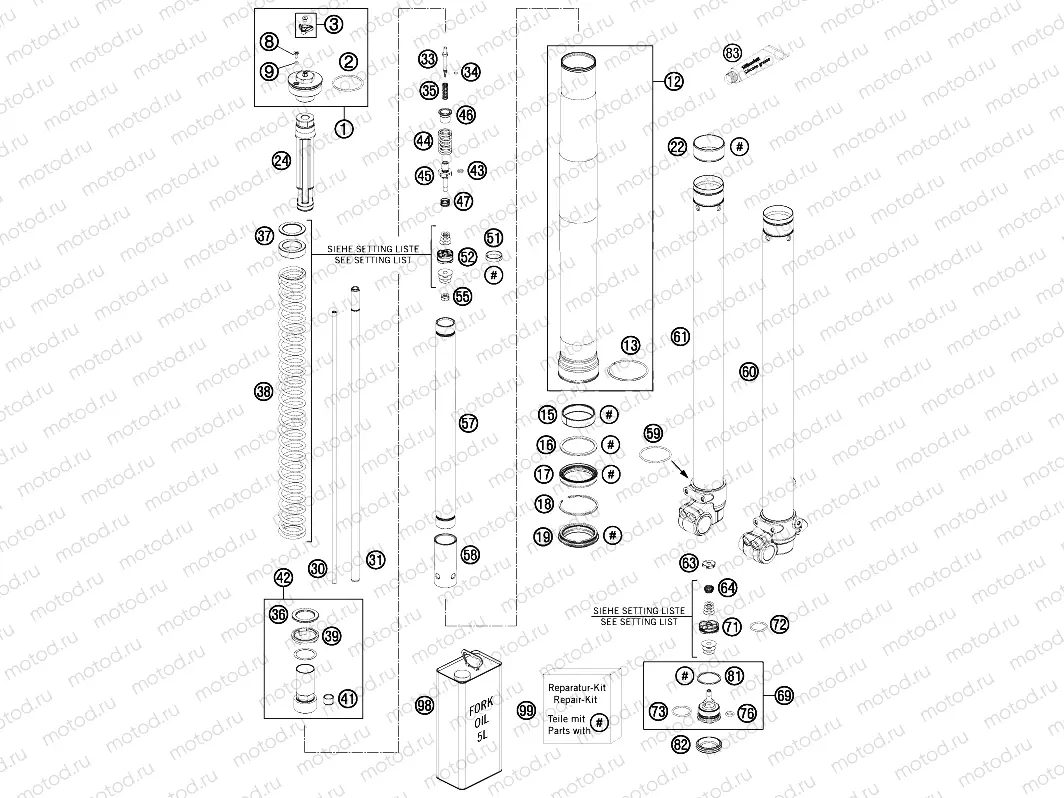 FRONT FORK DISASSEMBLED|Frame|01