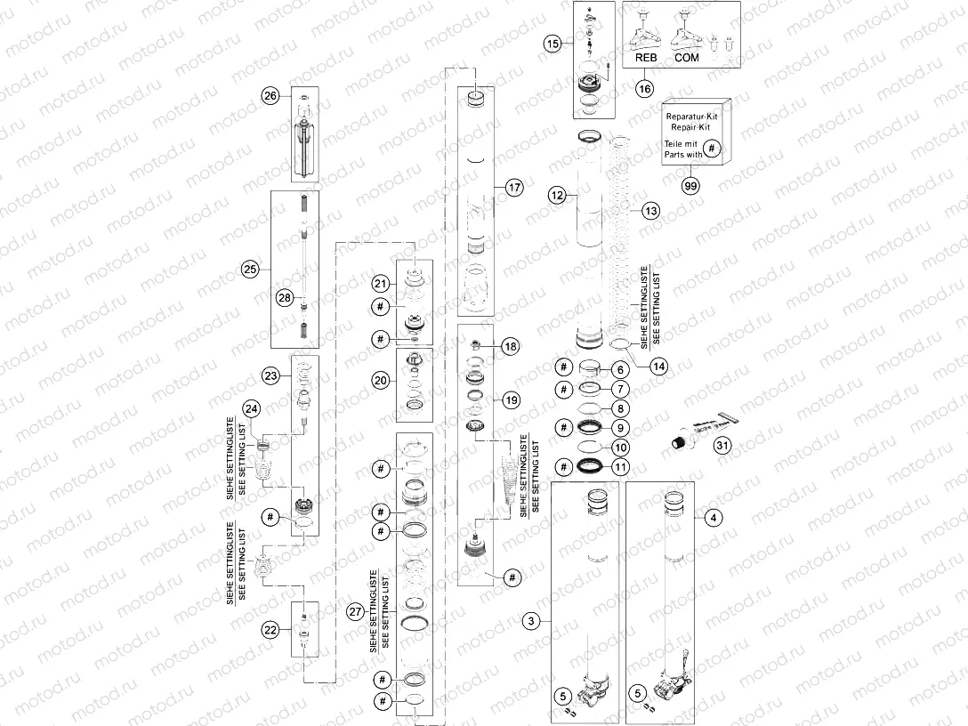 FRONT FORK DISASSEMBLED|Frame|01