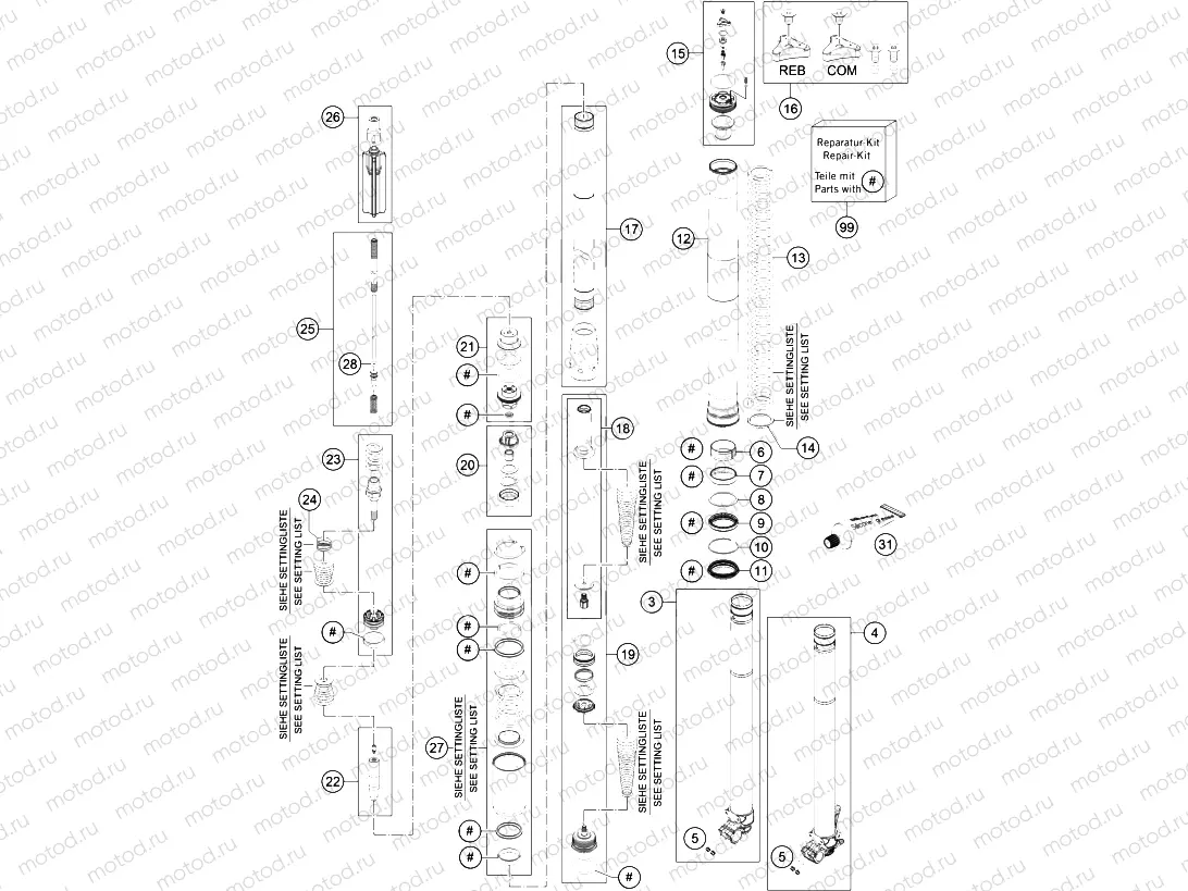 FRONT FORK DISASSEMBLED|Frame|01