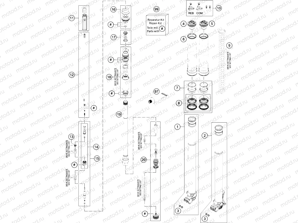 FRONT FORK DISASSEMBLED|Frame|01
