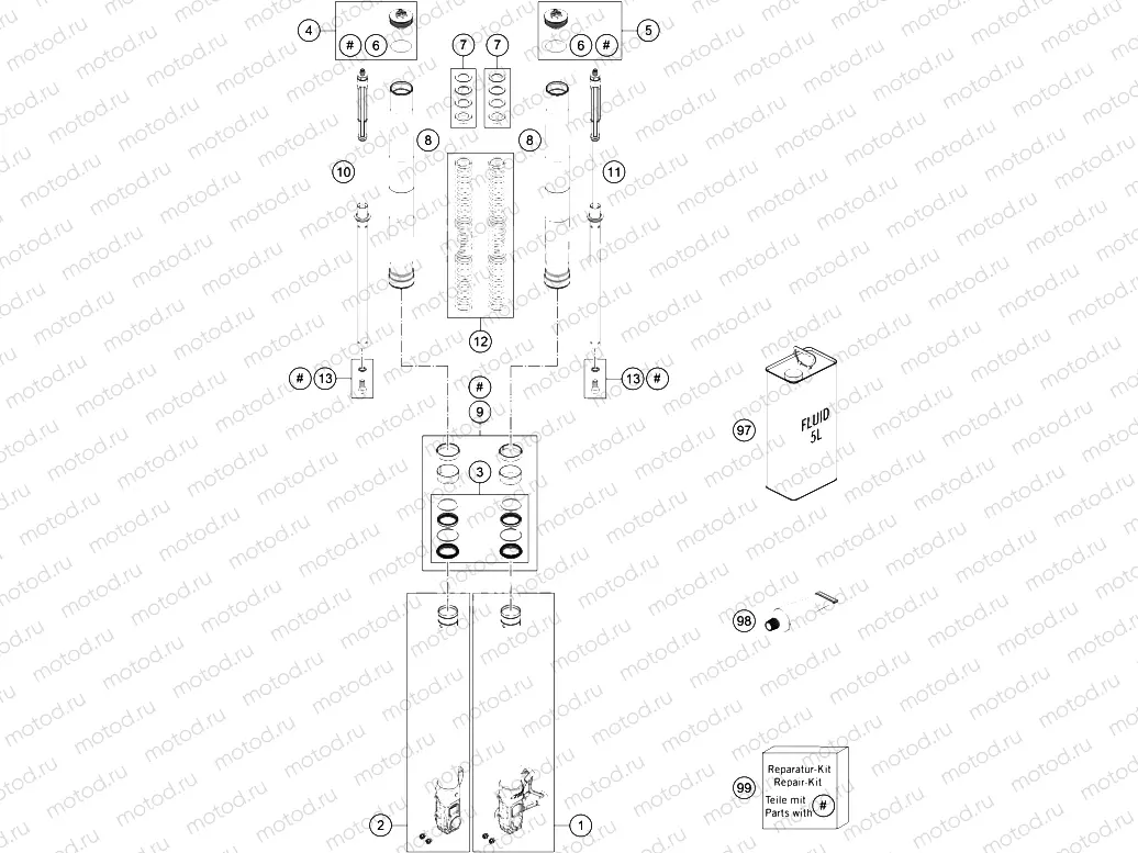 FRONT FORK DISASSEMBLED|Frame|01