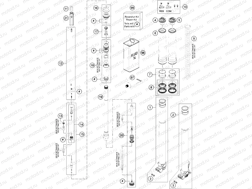 FRONT FORK DISASSEMBLED|Frame|01