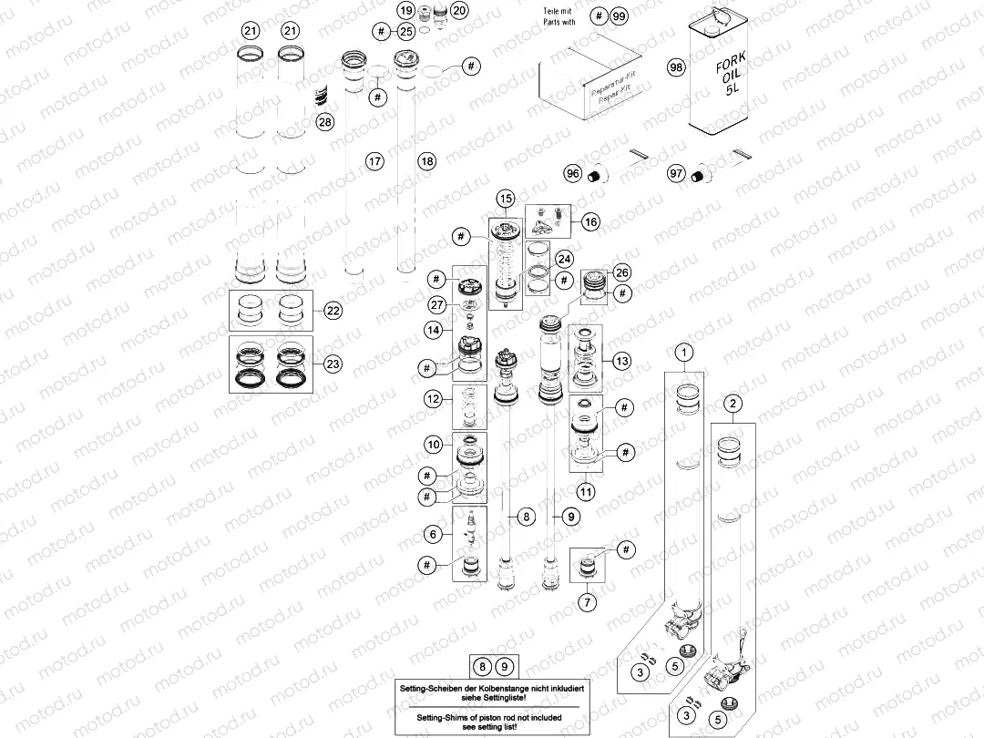 FRONT FORK DISASSEMBLED|Frame|01