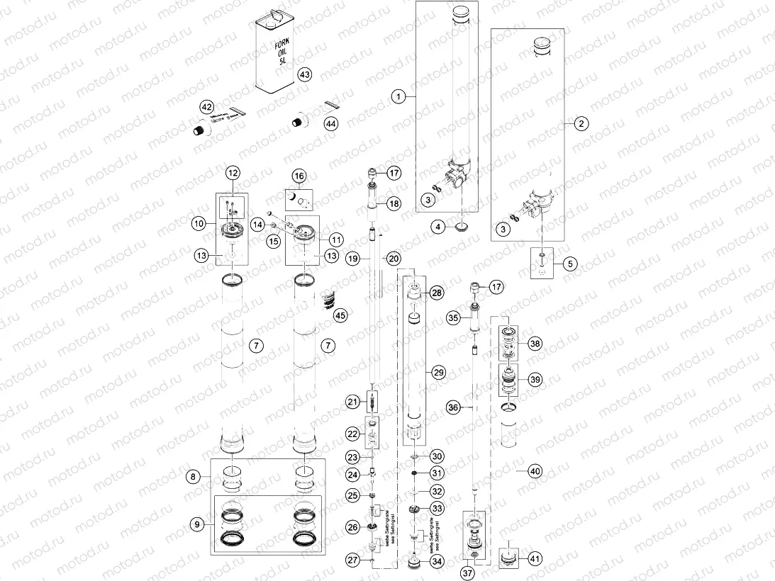 FRONT FORK DISASSEMBLED|Frame|01