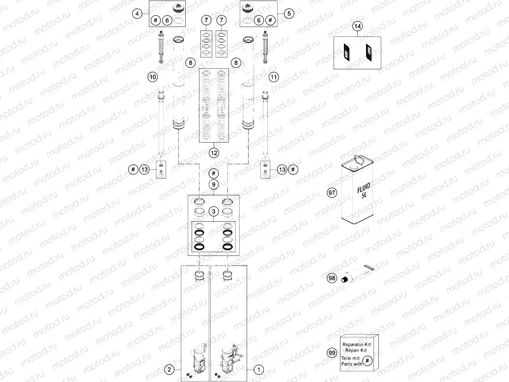FRONT FORK DISASSEMBLED|Frame|01
