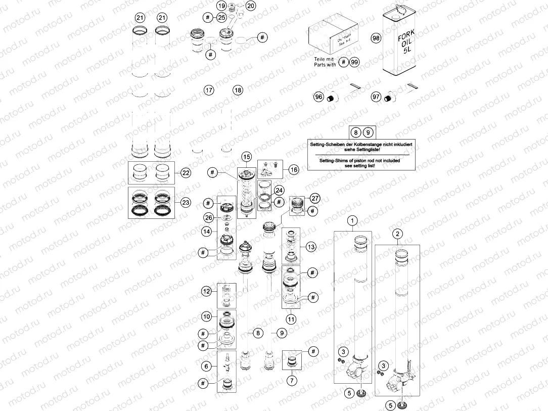 FRONT FORK DISASSEMBLED|Frame|01