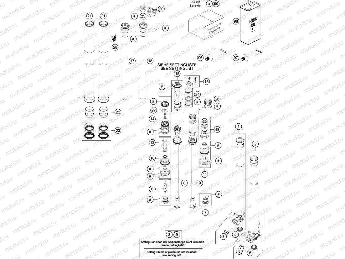 FRONT FORK DISASSEMBLED|Frame|01