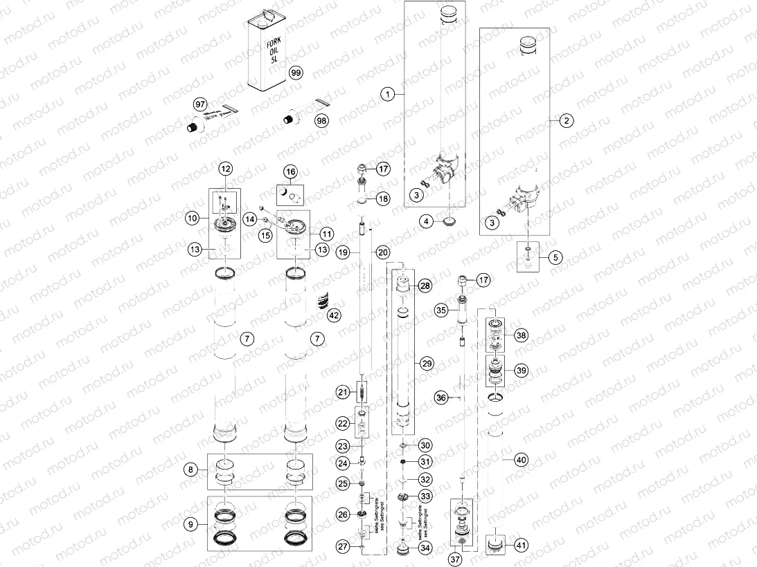 FRONT FORK DISASSEMBLED|Frame|01